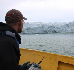 Dr. Clark Richards operates the WHOI Jetyak from a safe distance.