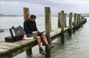 Oceanographer on dock