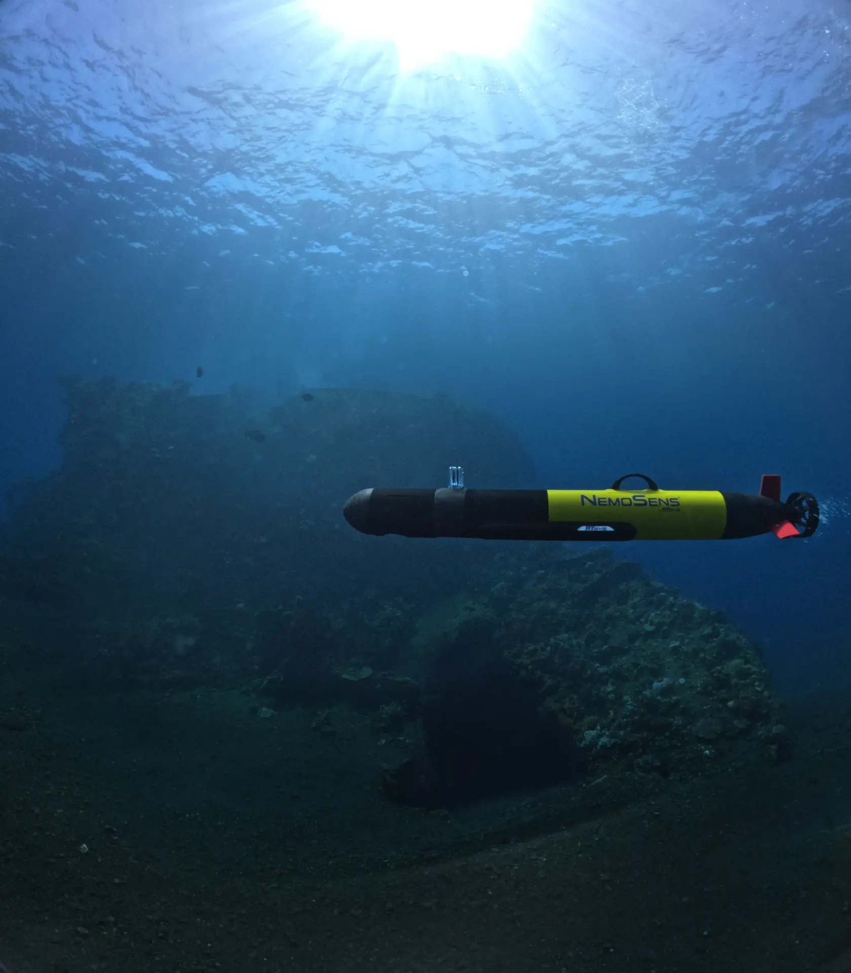 The NemoSens AUV on a mission underwater