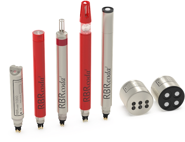 Temperature (T), Pressure (D), Dissolved Oxygen (DO), Optical Dissolved Oxygen (ODO), Photosynthetically Active Radiation (PAR), Radiometer (rad), Fluorescence (Fl), Turbidity (Tu)