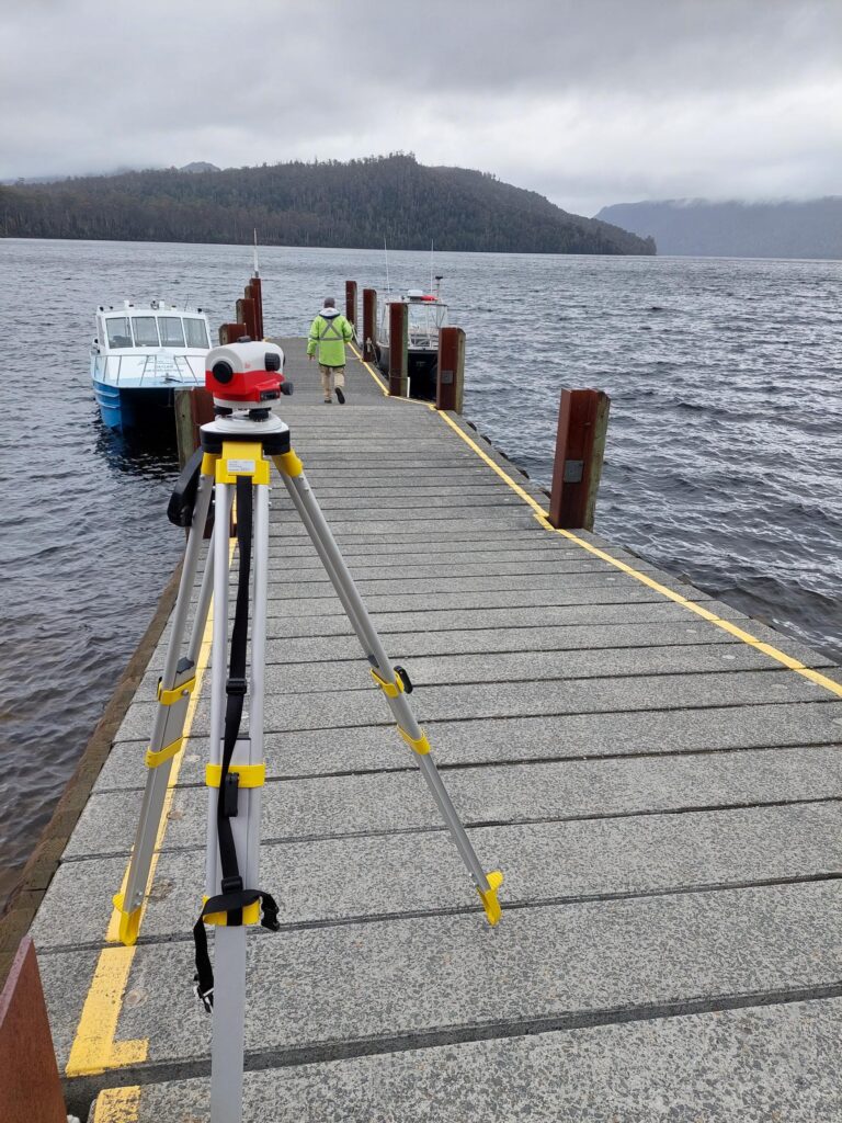 The tide gauge was surveyed into the local datum via a land survey